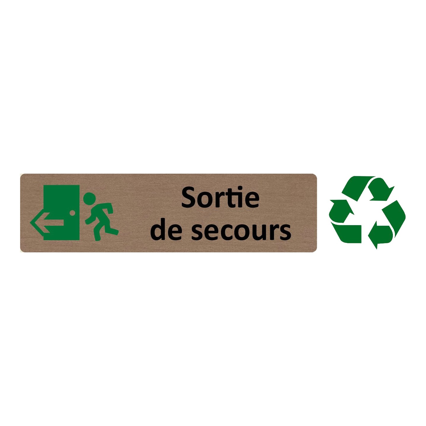 Plaque de porte économique " Sortie de secours à gauche "