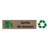 Plaque de porte économique " Sortie de secours à gauche "