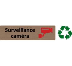 Plaque de porte standard en bois 2.0 " Surveillance caméra "