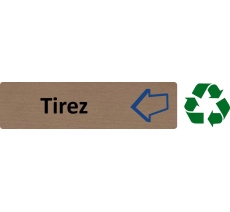 Plaque de porte standard en bois 2.0 " Tirez "