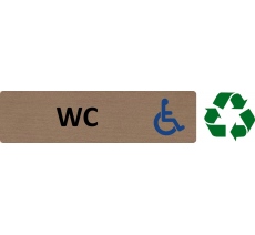 Plaque de porte standard en bois 2.0 " WC handicapé "