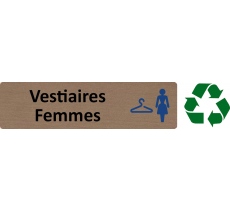 Plaque de porte standard en bois 2.0 " Vestiaires Femmes "