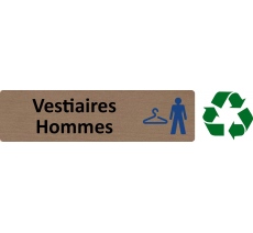 Plaque de porte standard en bois 2.0 " Vestiaires Hommes "