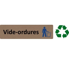 Plaque de porte économique " Vide-ordures "