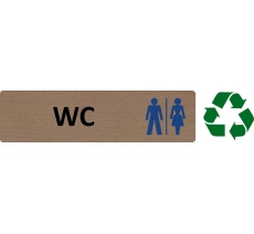 Plaque de porte standard en bois 2.0 " WC mixtes "