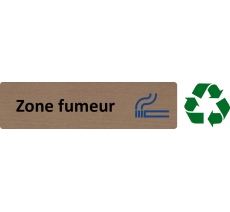 Plaque de porte standard en bois 2.0 " Zone fumeur "