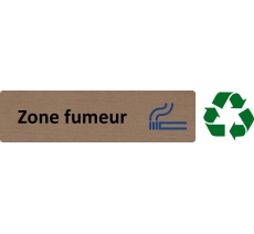 Plaque de porte économique " Zone fumeur "