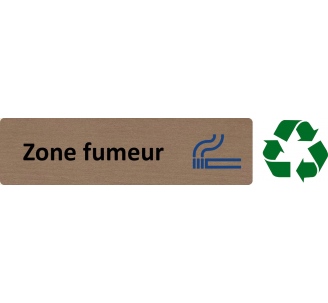 Plaque de porte économique " Zone fumeur "