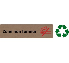 Plaque de porte standard en bois 2.0 " Zone non fumeur "
