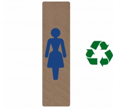 Plaque de porte standard en bois 2.0 " Logo femme " verticale