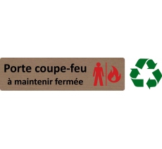 Plaque de porte standard en bois 2.0 " Porte-coupe-feu à maintenir fermée "