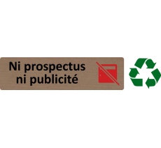 Plaque de porte économique " Ni prospectus, ni publicité "