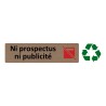 Plaque de porte économique " Ni prospectus, ni publicité "