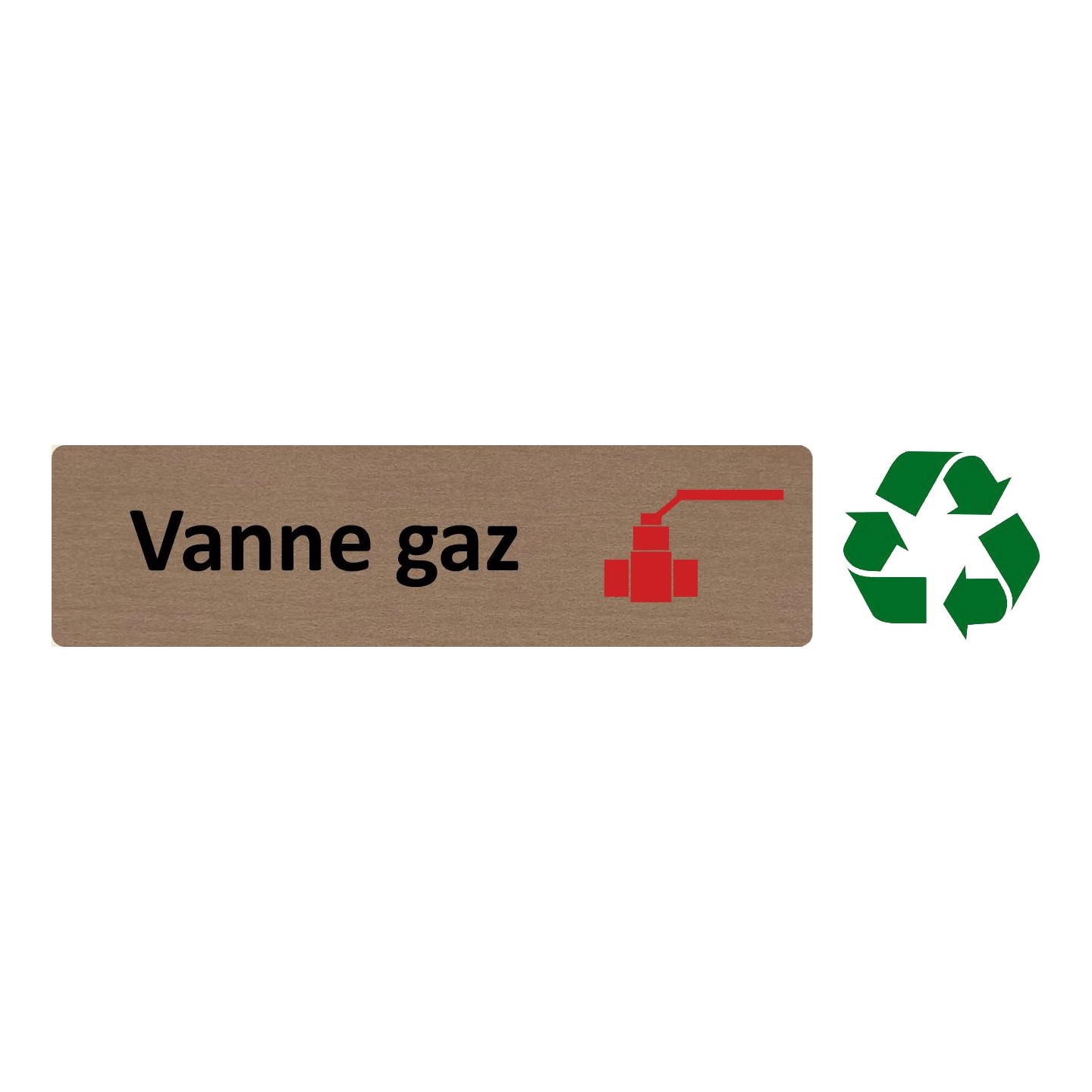 Plaque de porte économique " Vanne gaz "