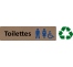 Plaque de porte standard en plexi "Toilettes mixtes handicapés"