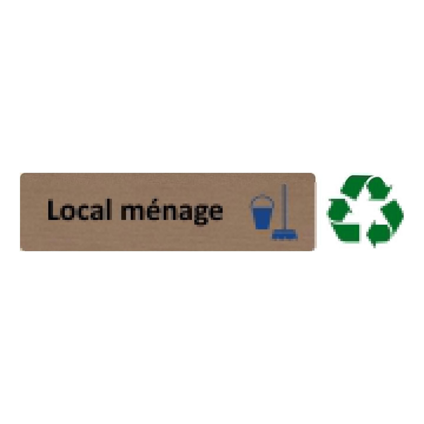 Plaque de porte standard en plexi "Local ménage"
