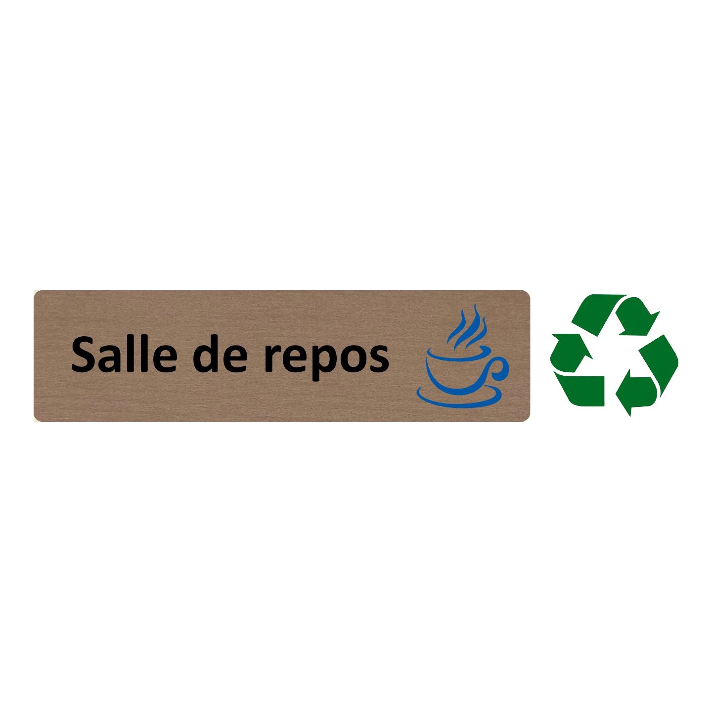 Plaque de porte en bois "salle de repos"