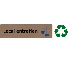 Plaque de porte standard en bois " Local entretien "