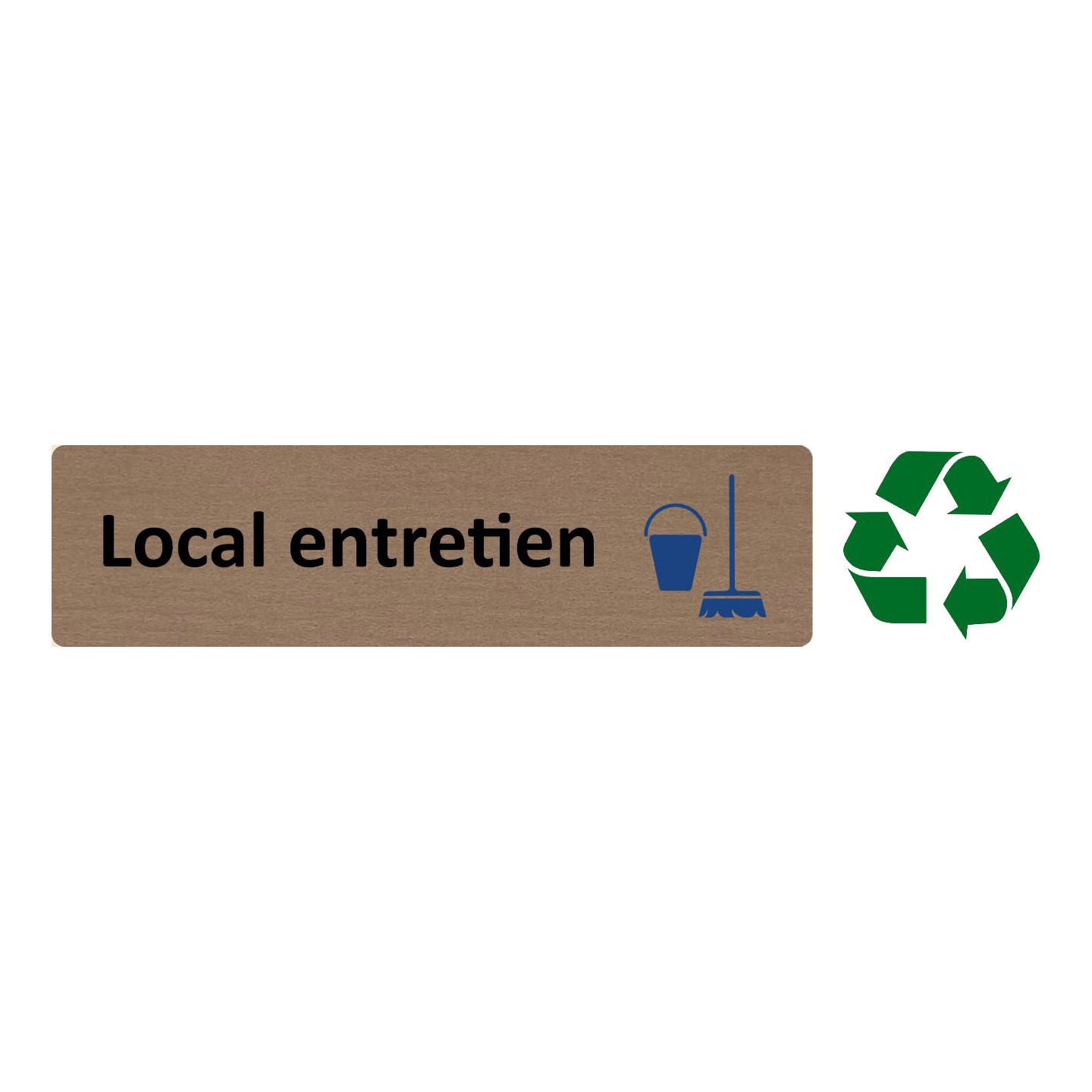 Plaque de porte standard en bois " Local entretien "