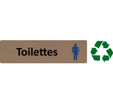 Plaque de porte standard en bois 2.0 "Toilettes non genrées"