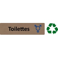 Plaque de porte standard en bois 2.0 "Symbole Toilettes non genrées"
