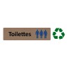 Plaque de porte standard en plexiglass "Toilettes mixtes non genrées"