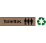 Plaque de porte standard en plexiglass "Toilettes mixtes non genrées"