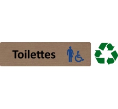 Plaque de porte standard en bois 2.0 "Toilettes handicapés non genrées"