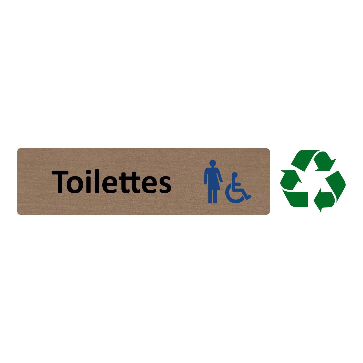 Plaque de porte standard en plexiglass "Toilettes handicapés non genrés"