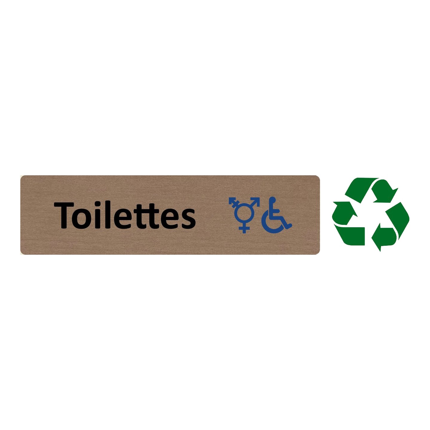 Plaque de porte standard en aluminium "Symbole Toilettes handicapés non genrés"