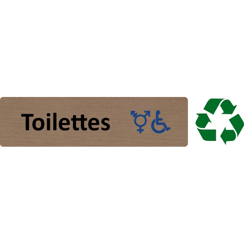 Toilettes Plaque de Porte en Bois