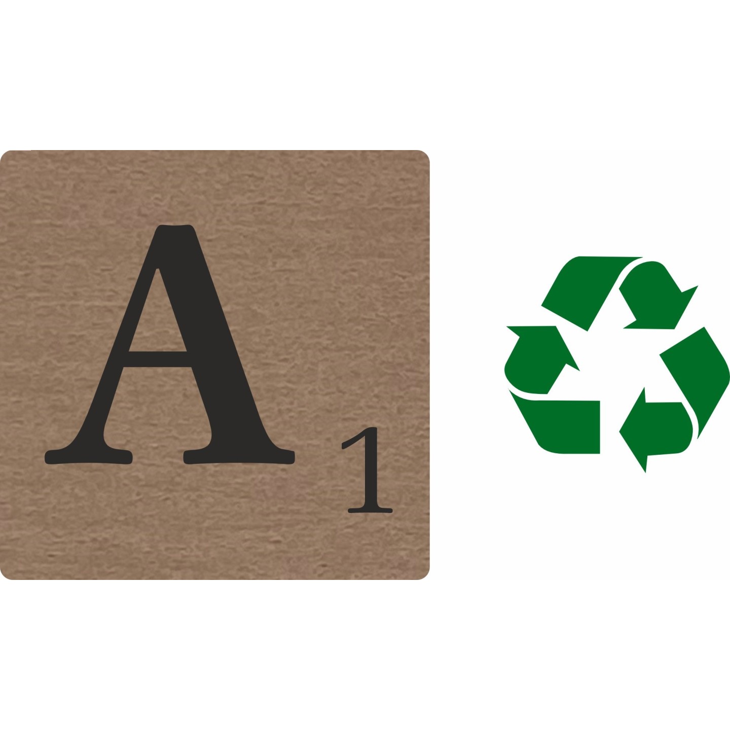 Lettre déco Scrabble en bois naturel A