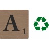 Lettre déco Scrabble en bois naturel   A