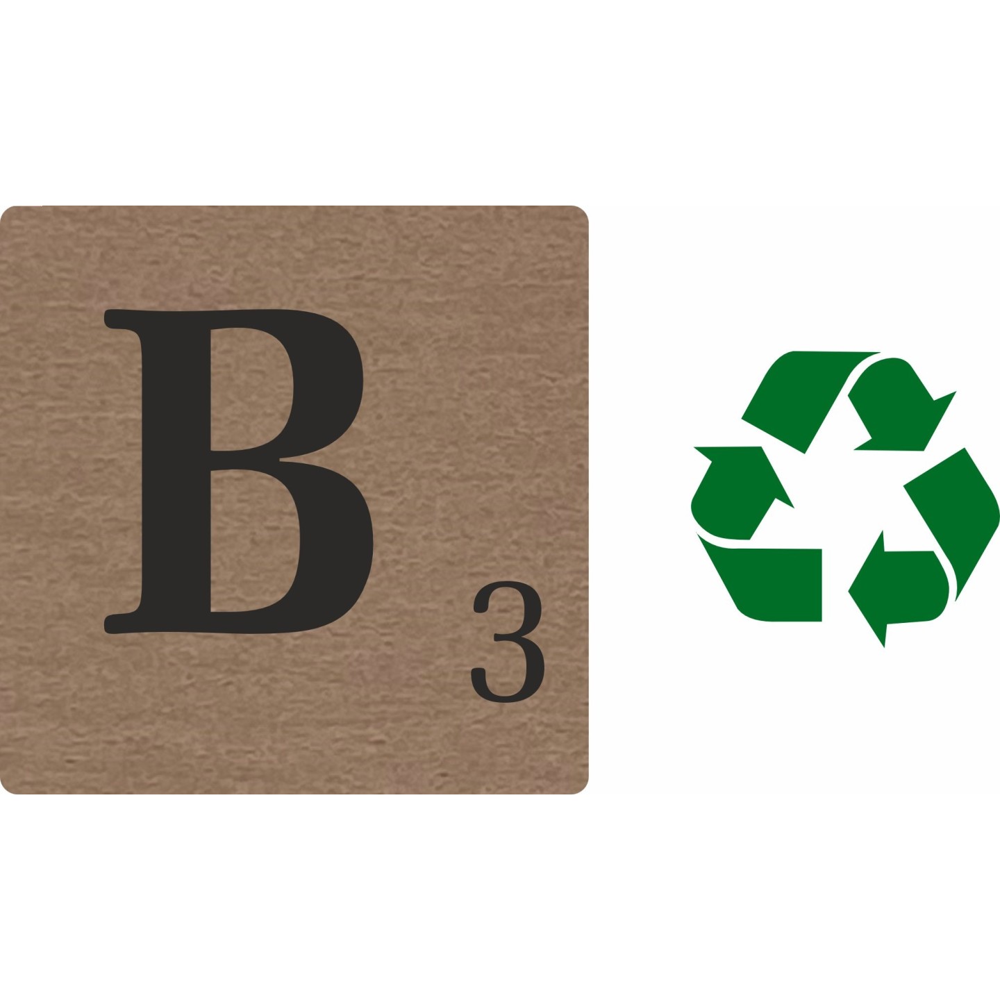Lettre déco Scrabble en bois naturel   B