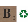 Lettre déco Scrabble en bois naturel   B