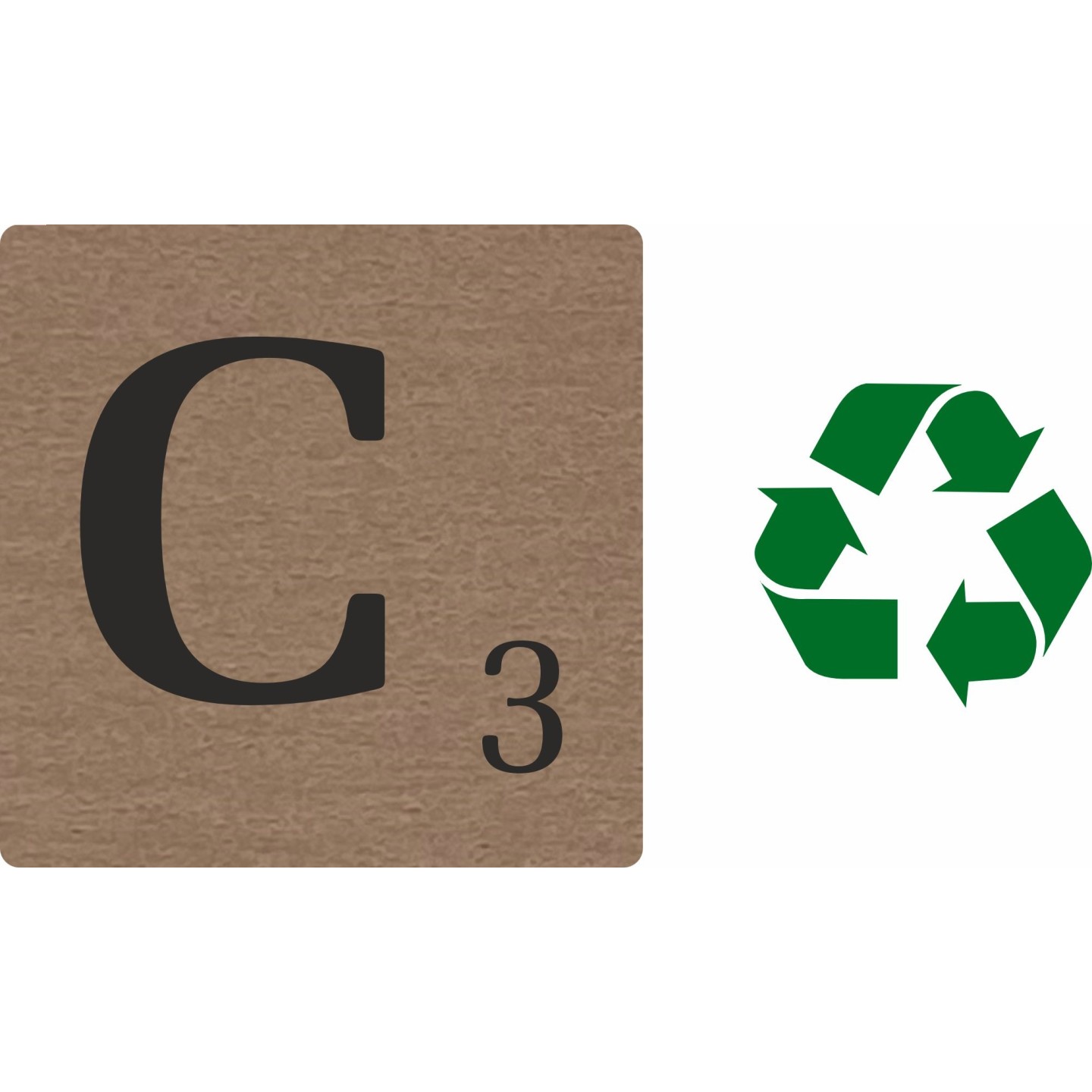 Lettre déco Scrabble en bois naturel   C