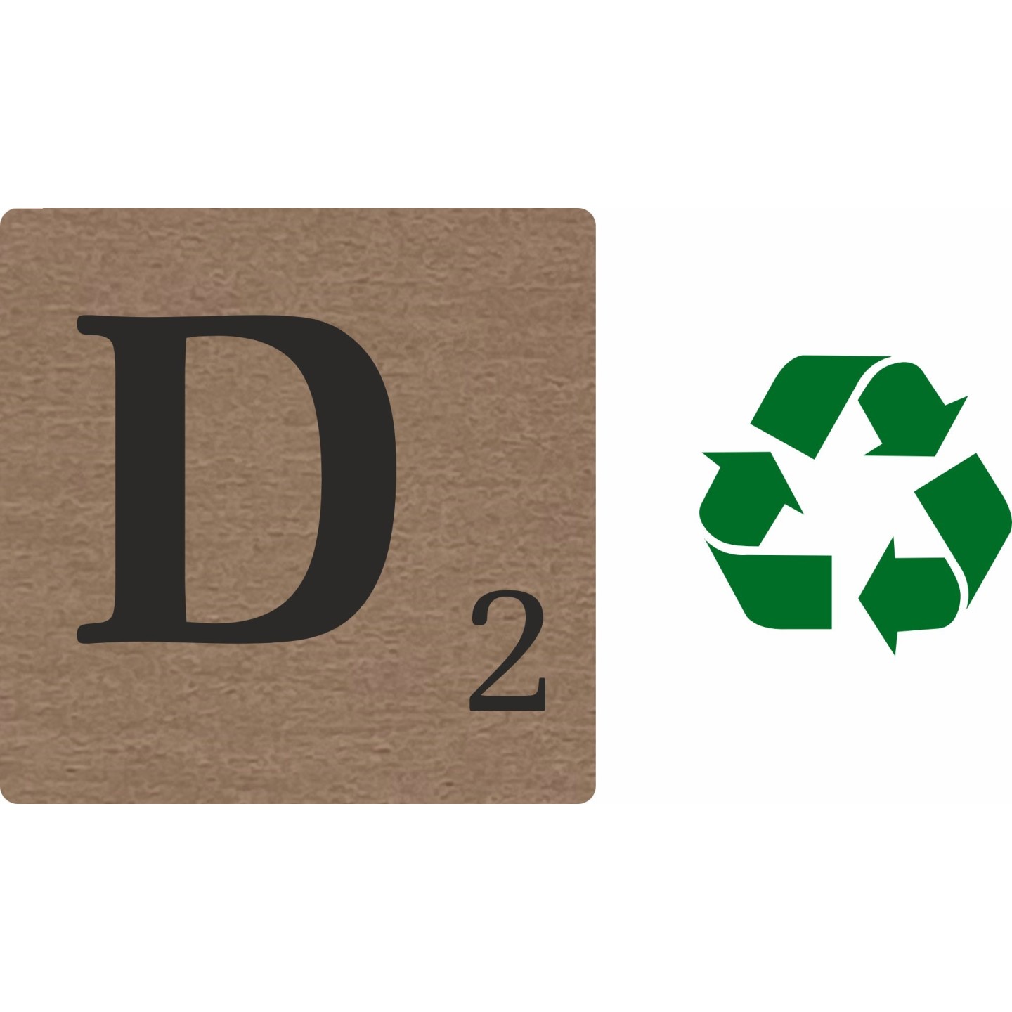 Lettre déco Scrabble en bois naturel   D