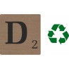 Lettre déco Scrabble en bois naturel   D