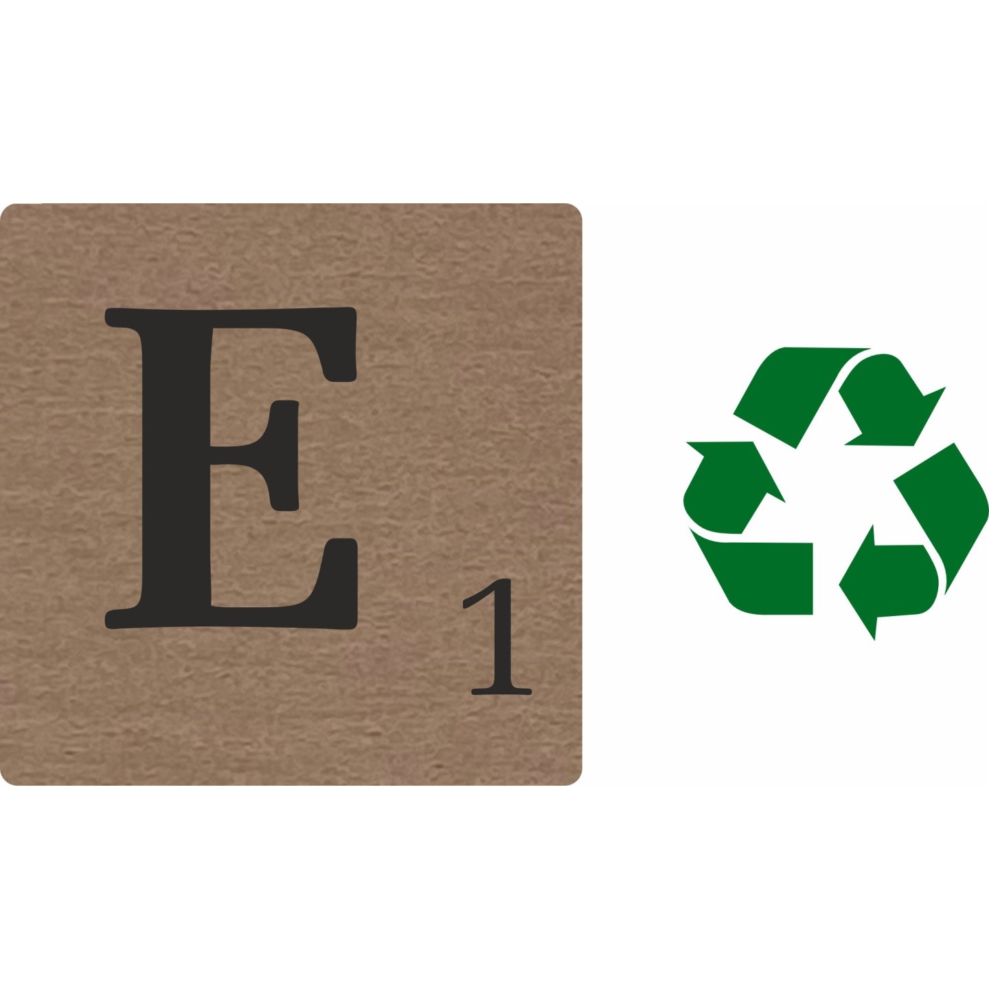 Lettre déco Scrabble en bois naturel   E