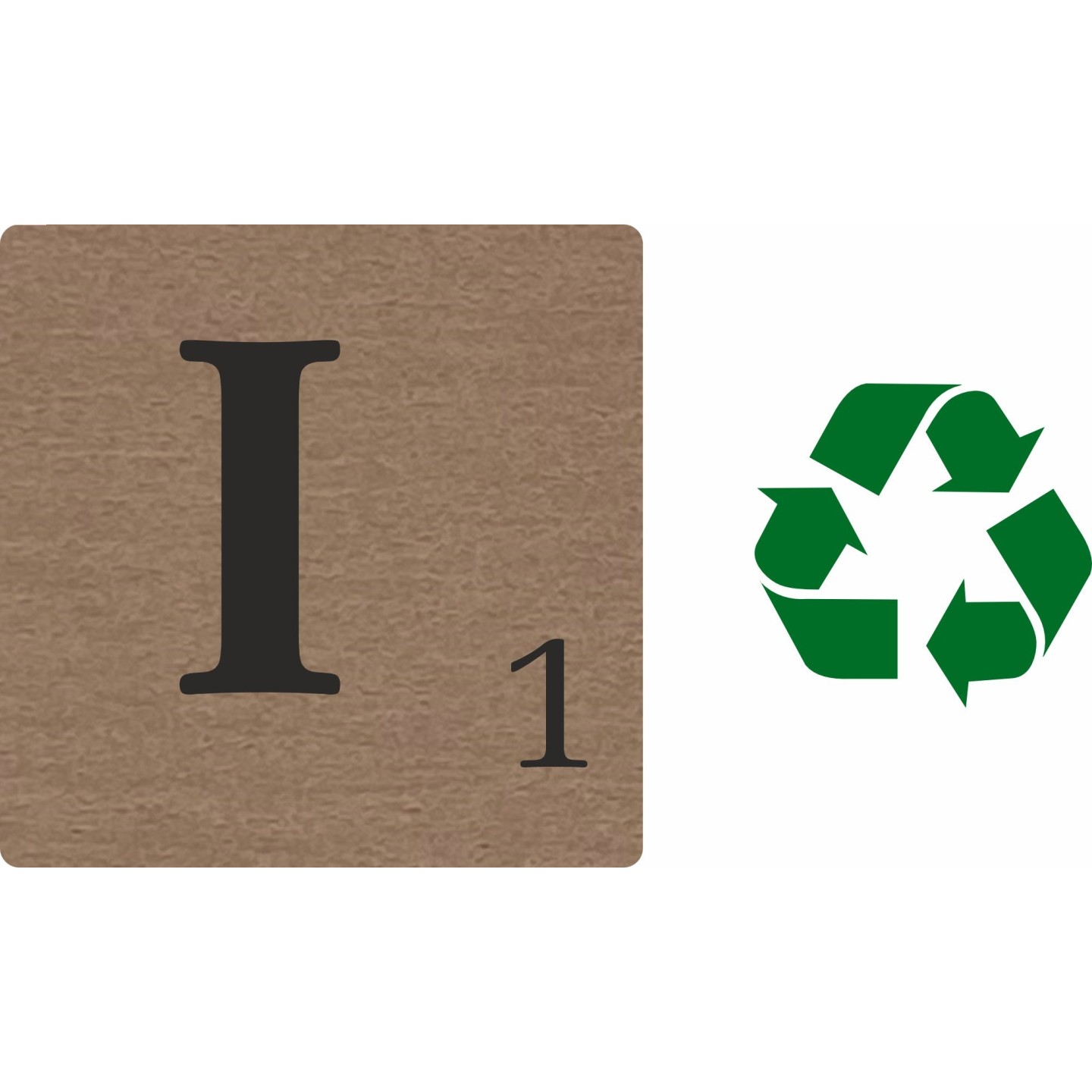 Lettre déco Scrabble en bois naturel   I