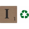Lettre déco Scrabble en bois naturel   I