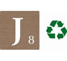 Lettre déco Scrabble en bois naturel J