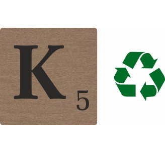 Lettre déco Scrabble en bois naturel K
