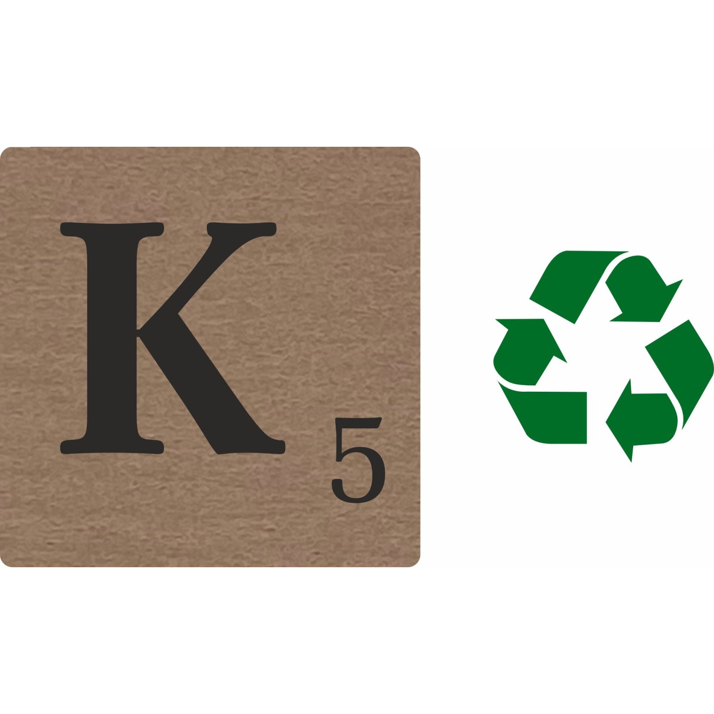 Lettre déco Scrabble en bois naturel   K