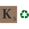 Lettre déco Scrabble en bois naturel   K