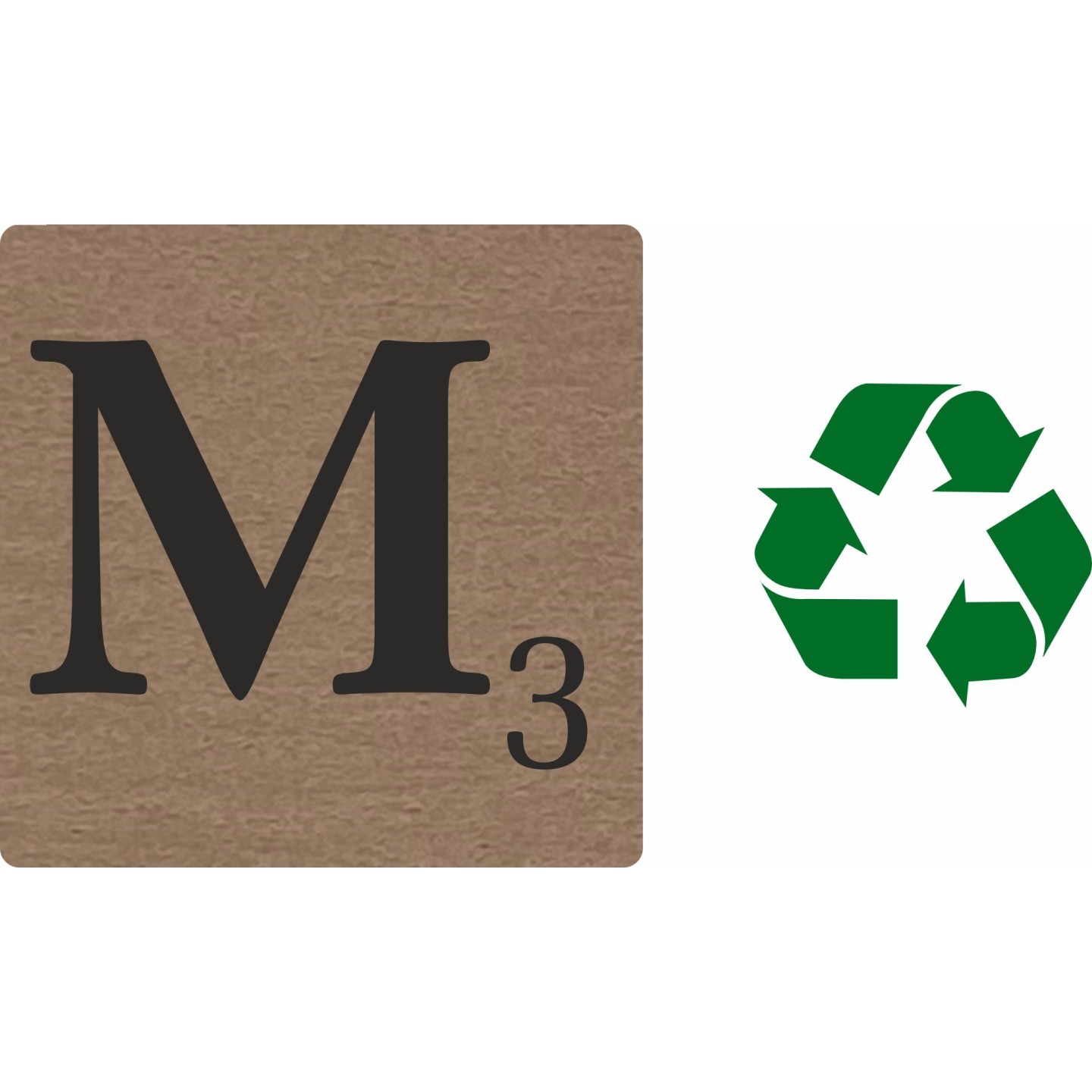 Lettre déco Scrabble en bois naturel   M