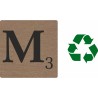 Lettre déco Scrabble en bois naturel   M