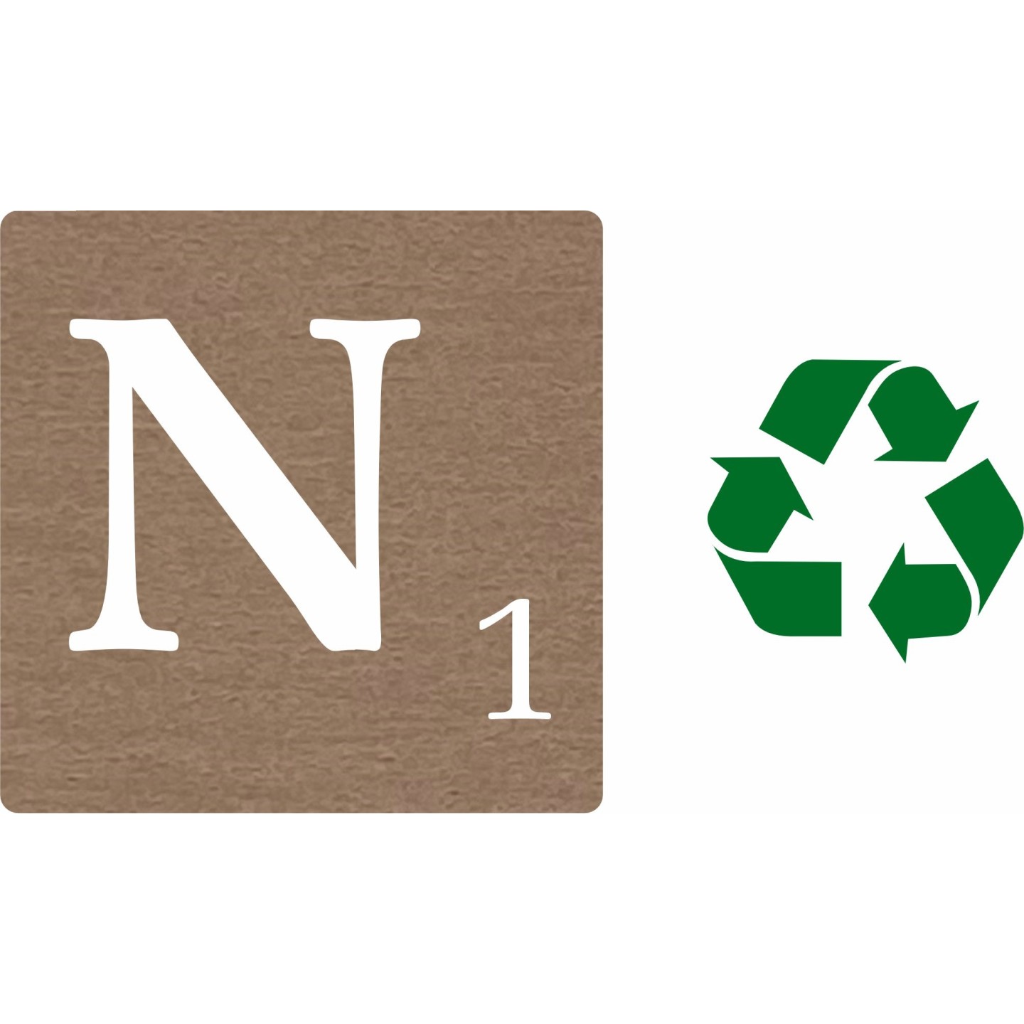 Lettre déco Scrabble en bois naturel   N