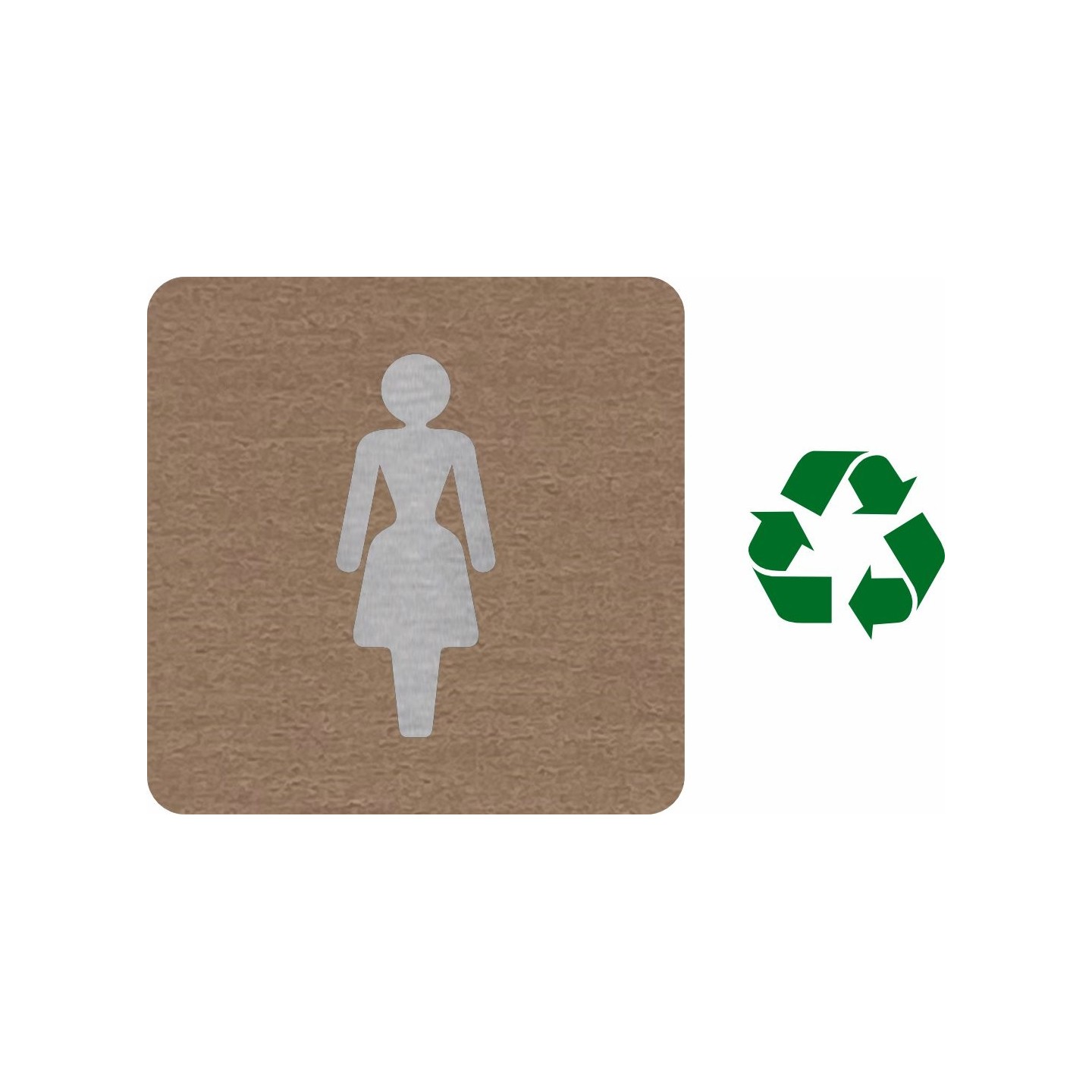 Plaque porte Toilettes femmes - "Côté Bois 2.0" + alu
