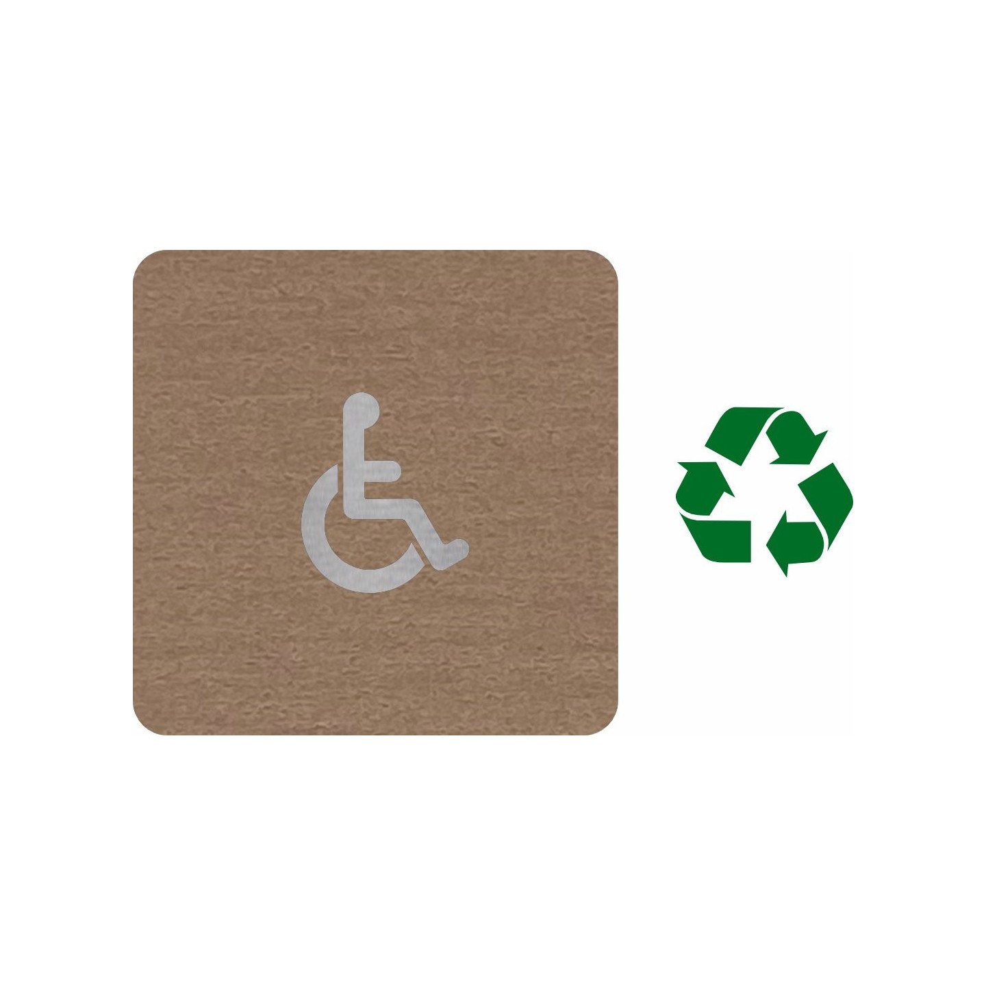 Plaque porte "Côté Bois" + alu  Enfant handicapé